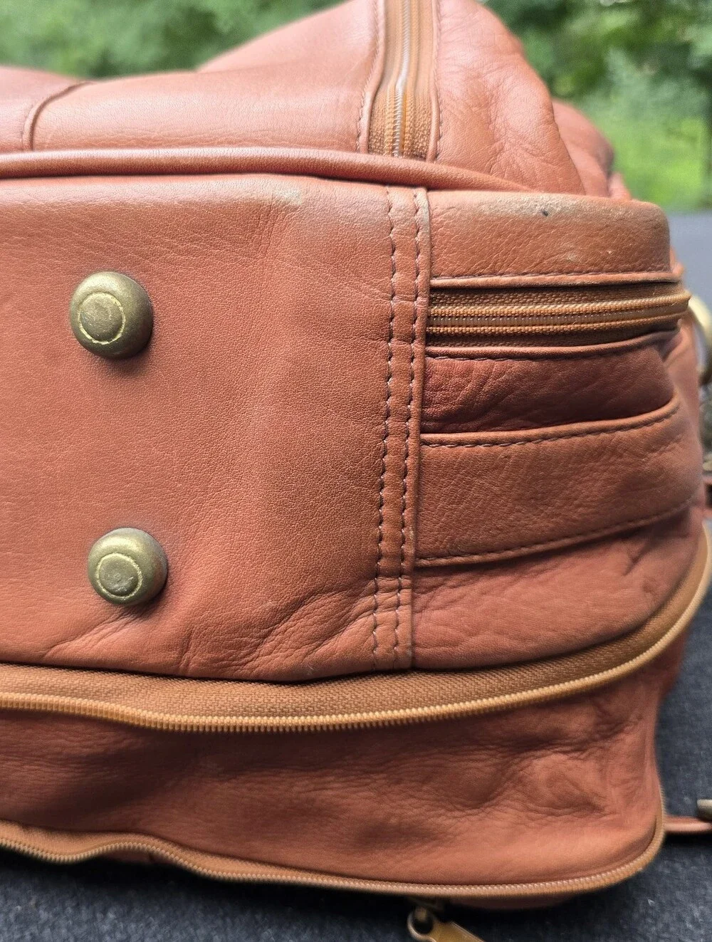 Vintage Leather Duffel Bag Weekender By CORTEZ Made In Colombia Saddle Color
